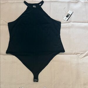 Black Halter G string Neck Bodysuit